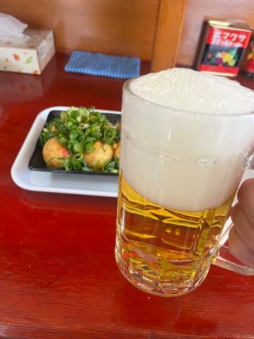 えみ ビールにたこ焼きーーーー